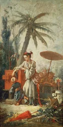 Curiosidad china, estudio para un cartón de tapiz, c.1742